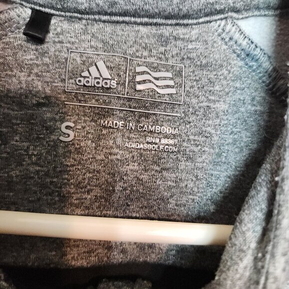 Adidas Golf Mens Puffer Vest Size S Black Gray 1/2 Zip Sleeveless Jacket Pockets - Picture 10 of 16